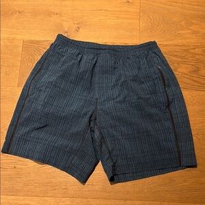Lululemon Pace Breaker Blue Lined Drawstring Shorts - L